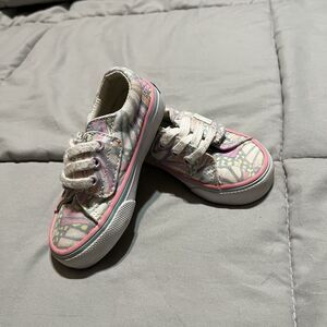 Keds Jumpkick Jr Sneaker Butterfly Print Gray Pink Toddler Size 5 Shoes Low Top